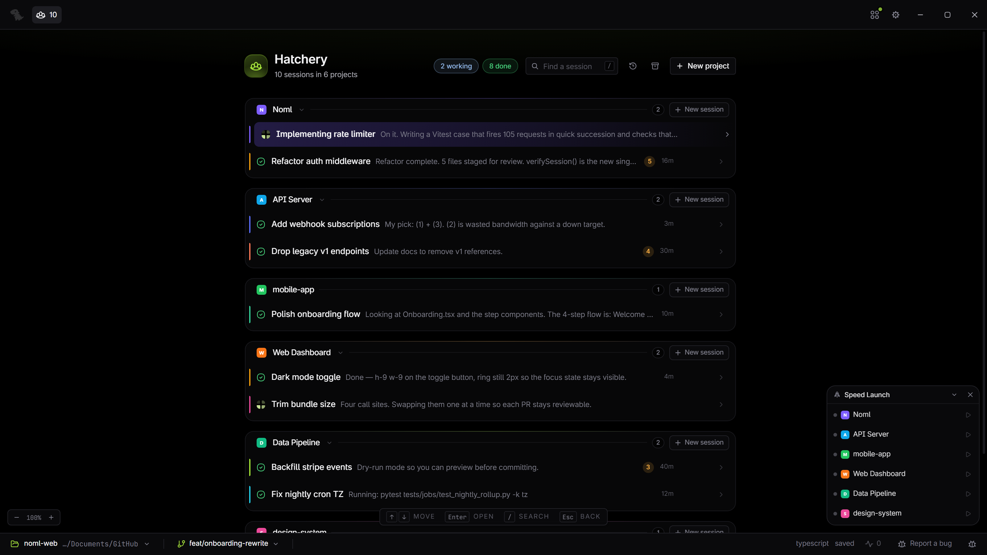 Hatchery dashboard